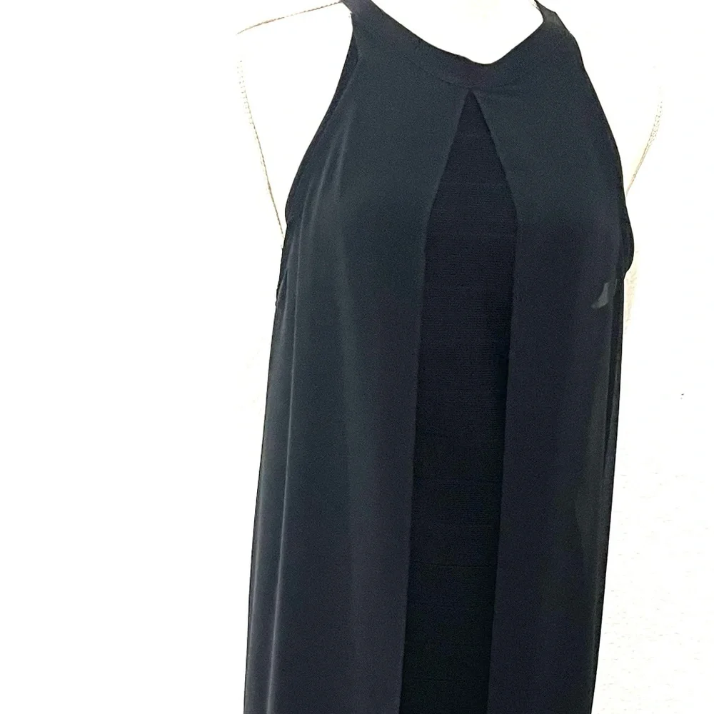 Venus Black Bandage Dress With Sexy Sheer Overlay! Like New! - Picture 11 of 13